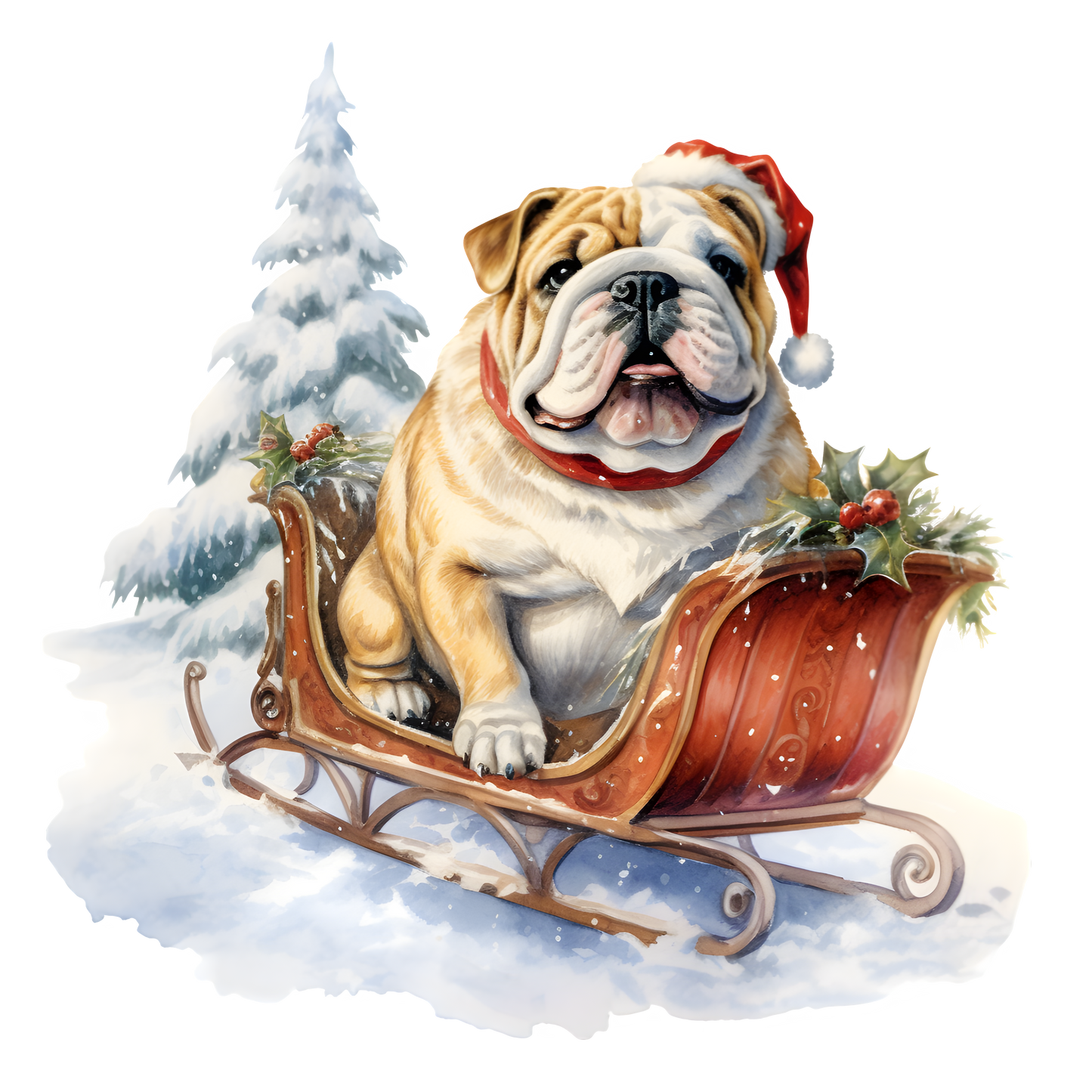 Englische Bulldogge Bügelbild Weihnachten #54