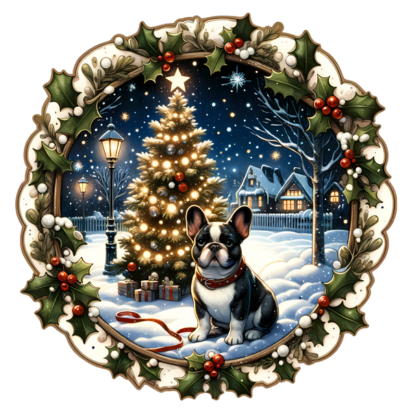 Französische Bulldogge Bügelbild Weihnachten #55