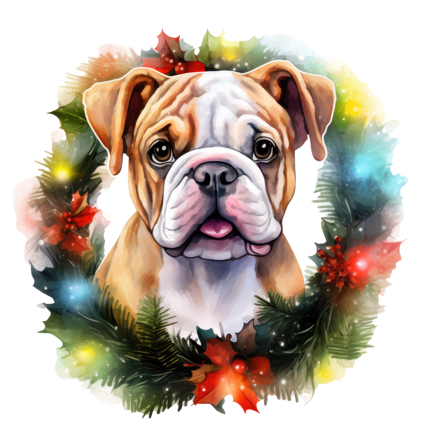 Englische Bulldogge Bügelbild Weihnachten #13