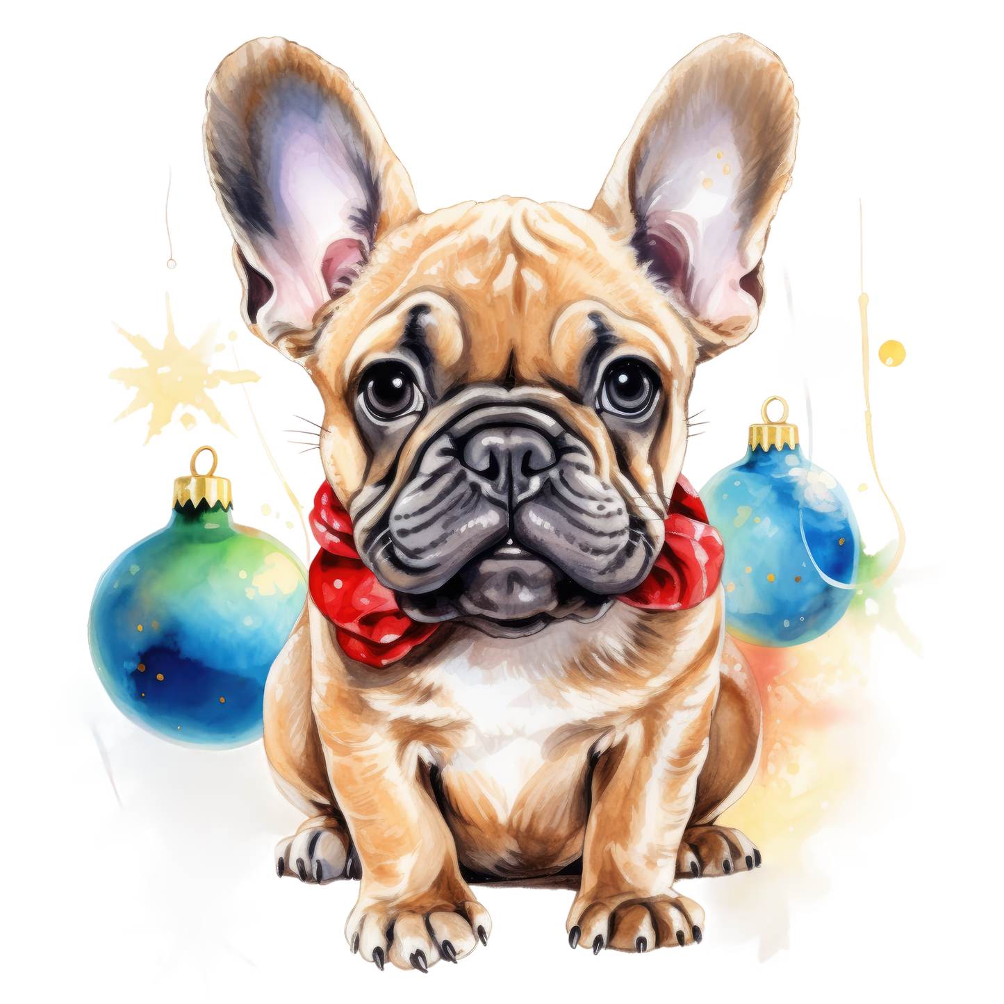 Französische Bulldogge Bügelbild Weihnachten #89