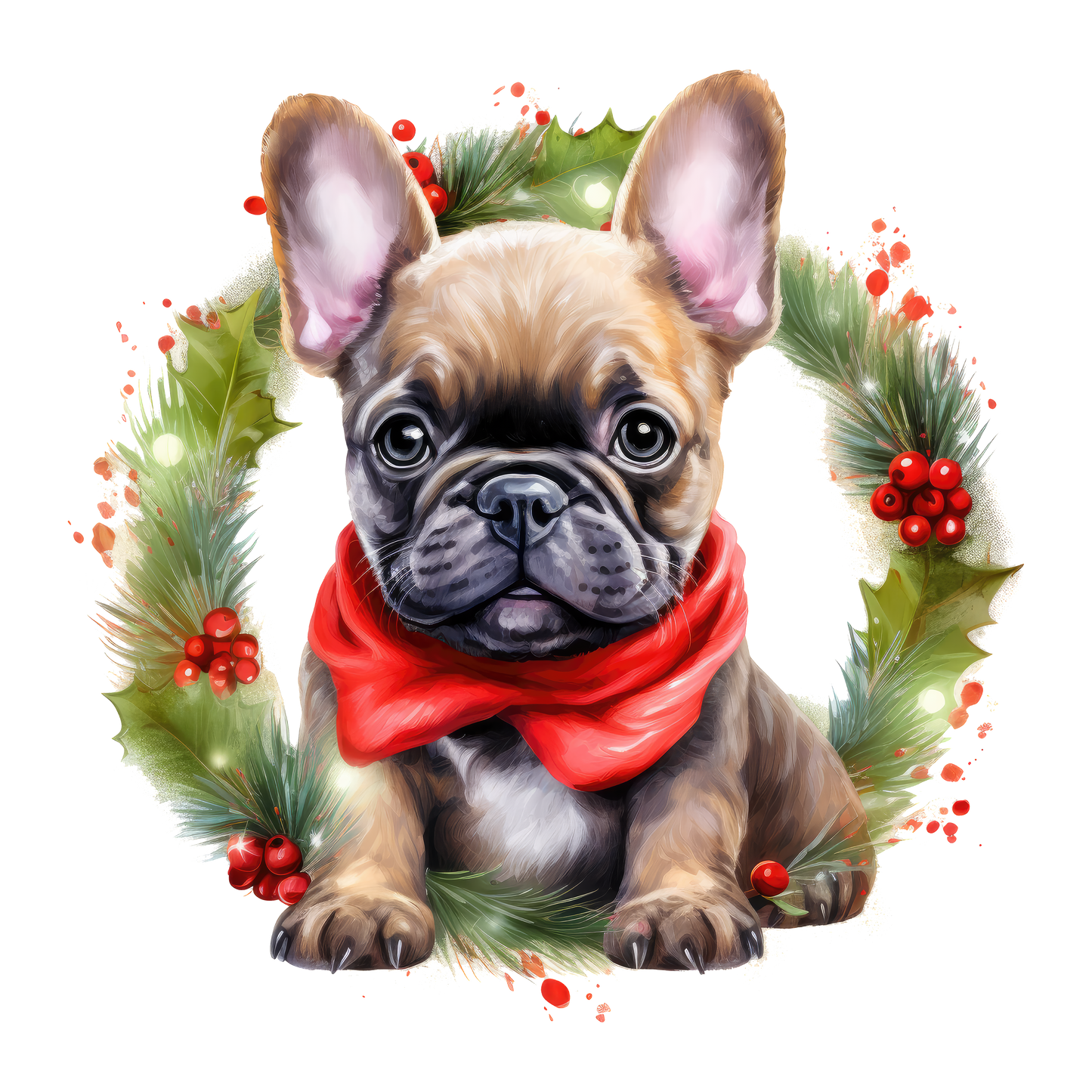 Französische Bulldogge Bügelbild Weihnachten #100