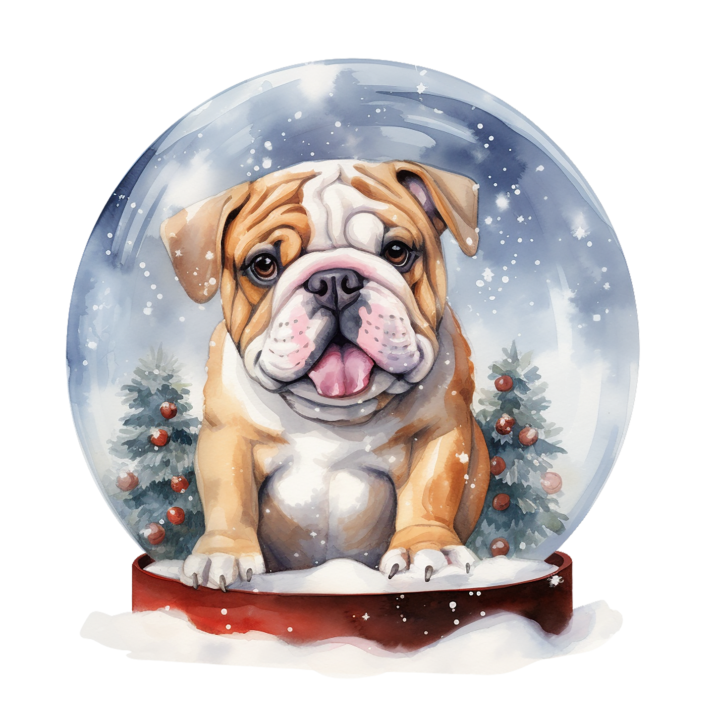 Englische Bulldogge Bügelbild Weihnachten #17