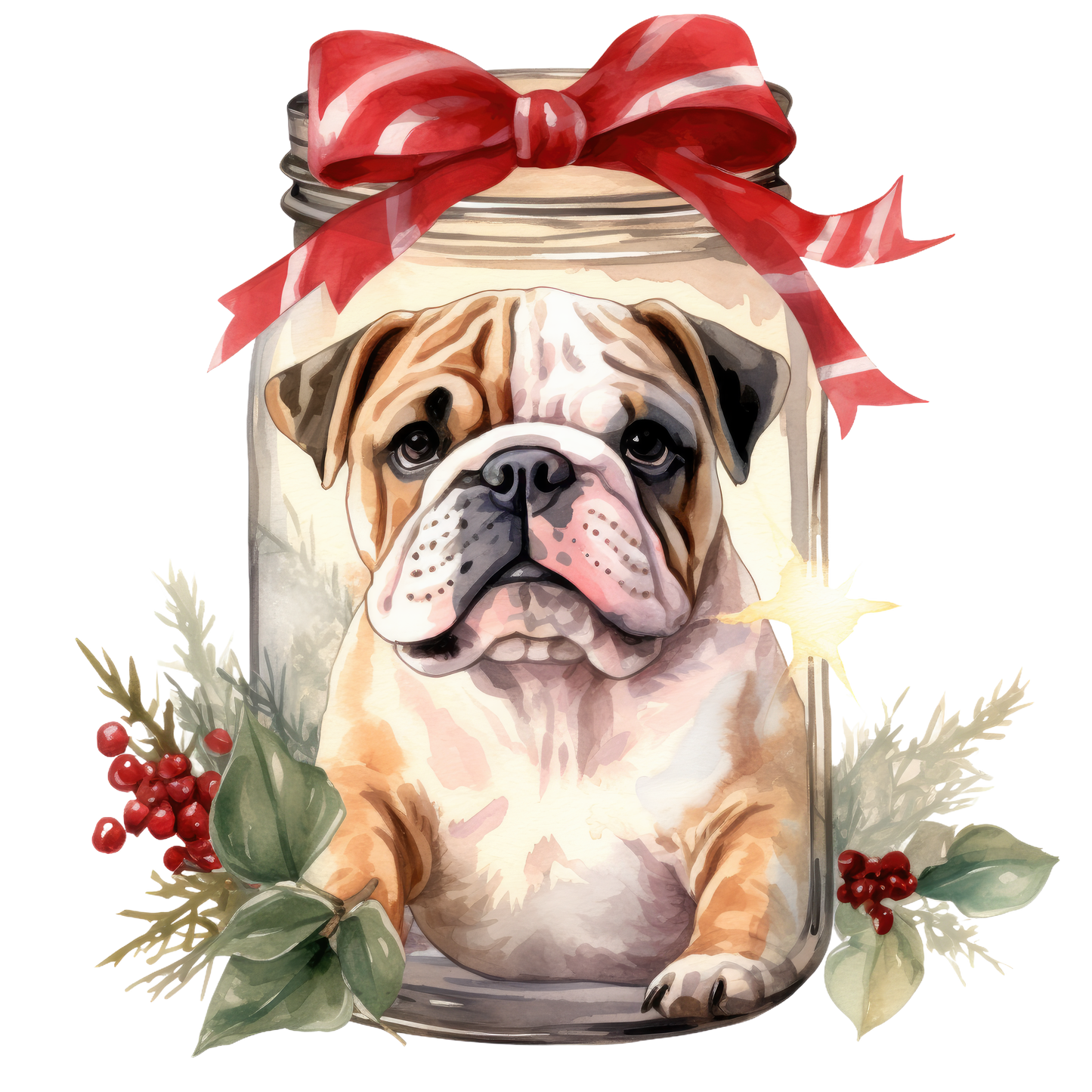 Englische Bulldogge Bügelbild Weihnachten #11