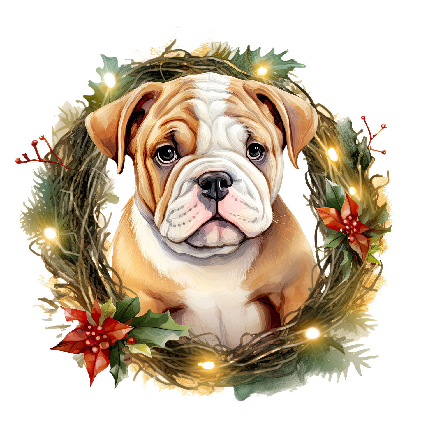 Englische Bulldogge Bügelbild Weihnachten #14