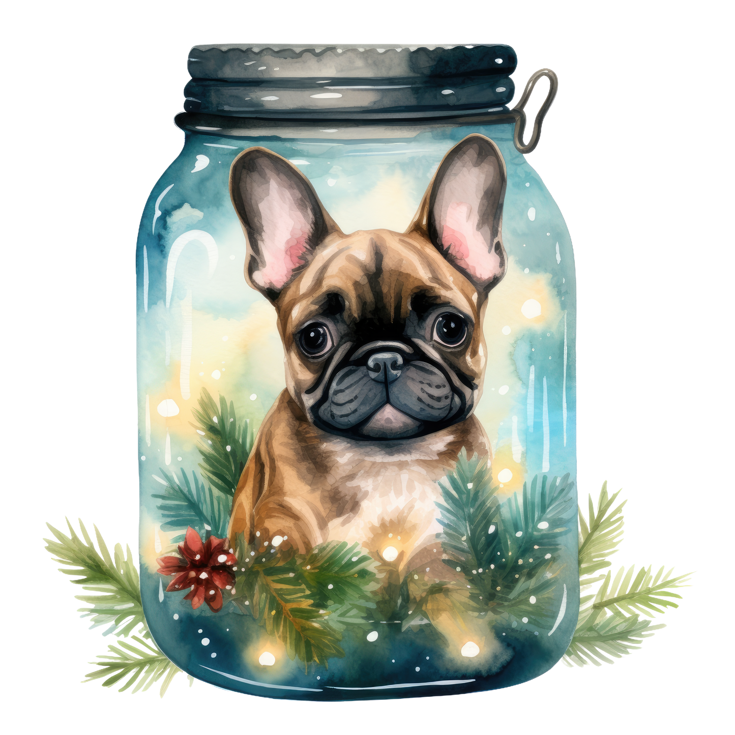 Französische Bulldogge Bügelbild Weihnachten #102