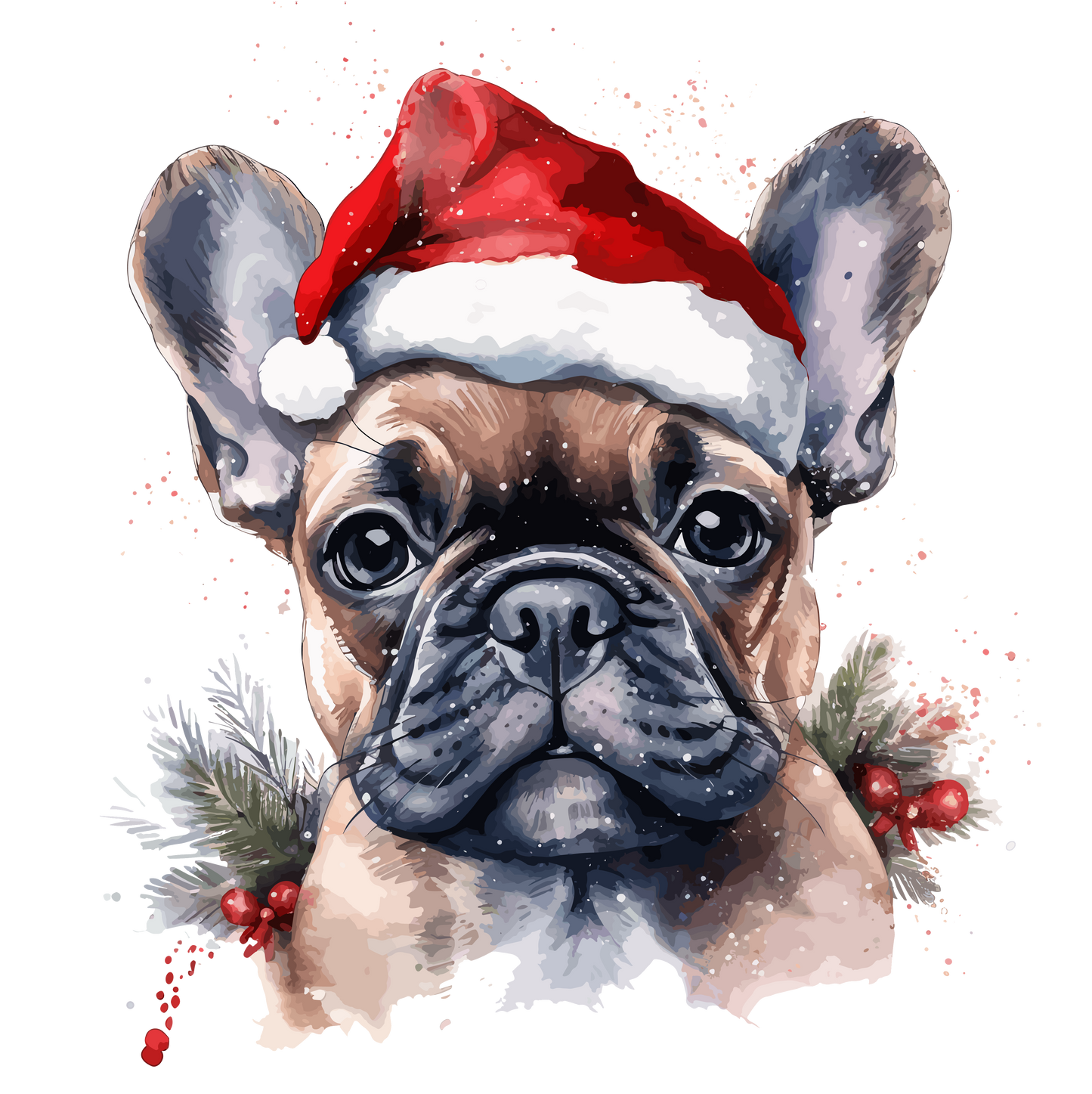 Französische Bulldogge Bügelbild Weihnachten #9