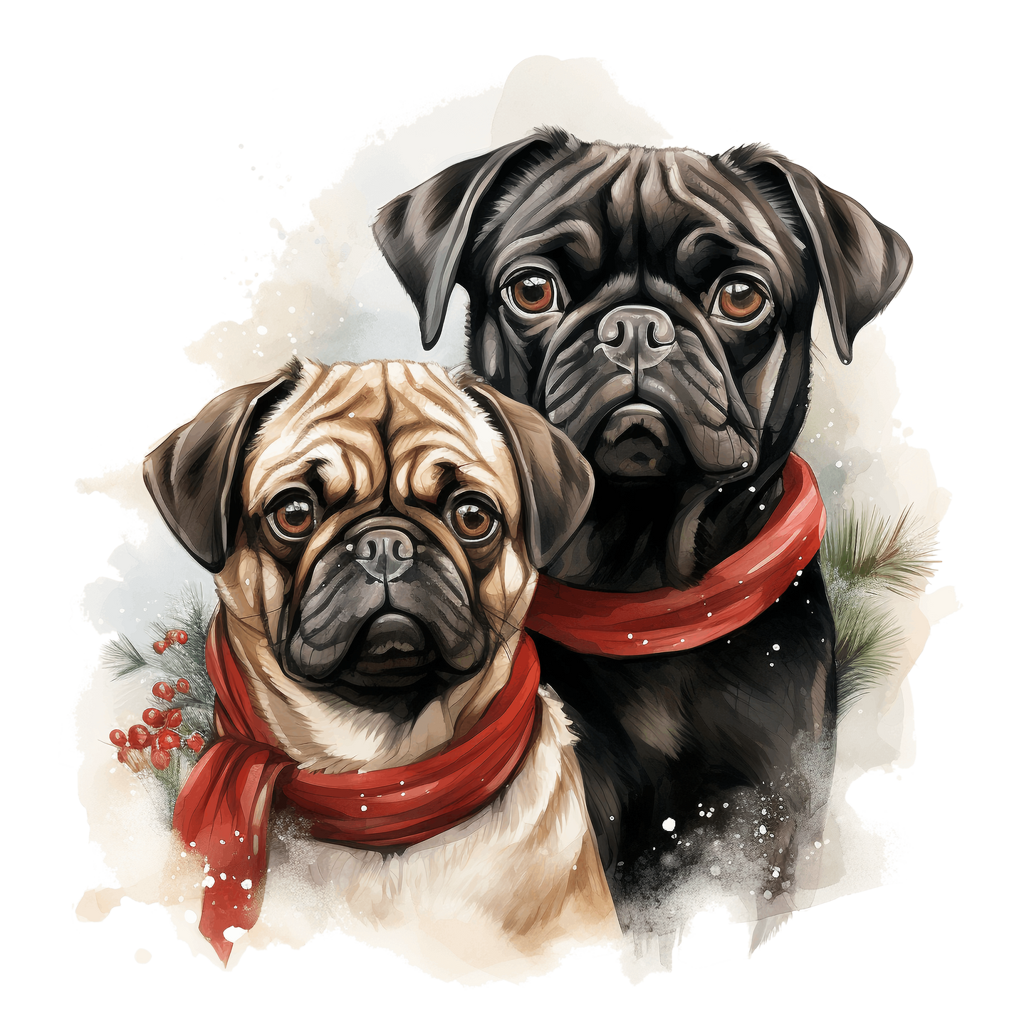 Mops Bügelbild Weihnachten #26