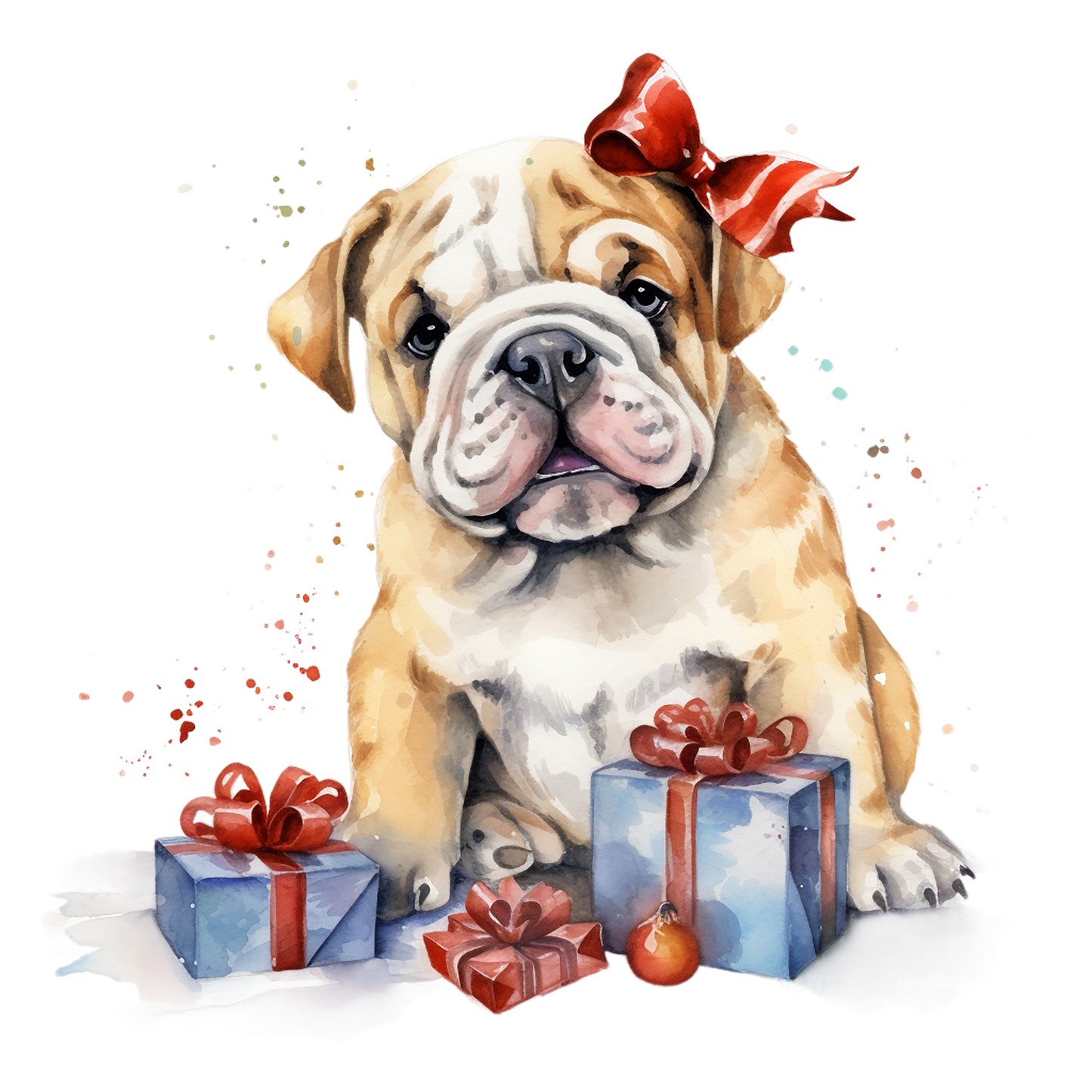 Englische Bulldogge Bügelbild Weihnachten #16