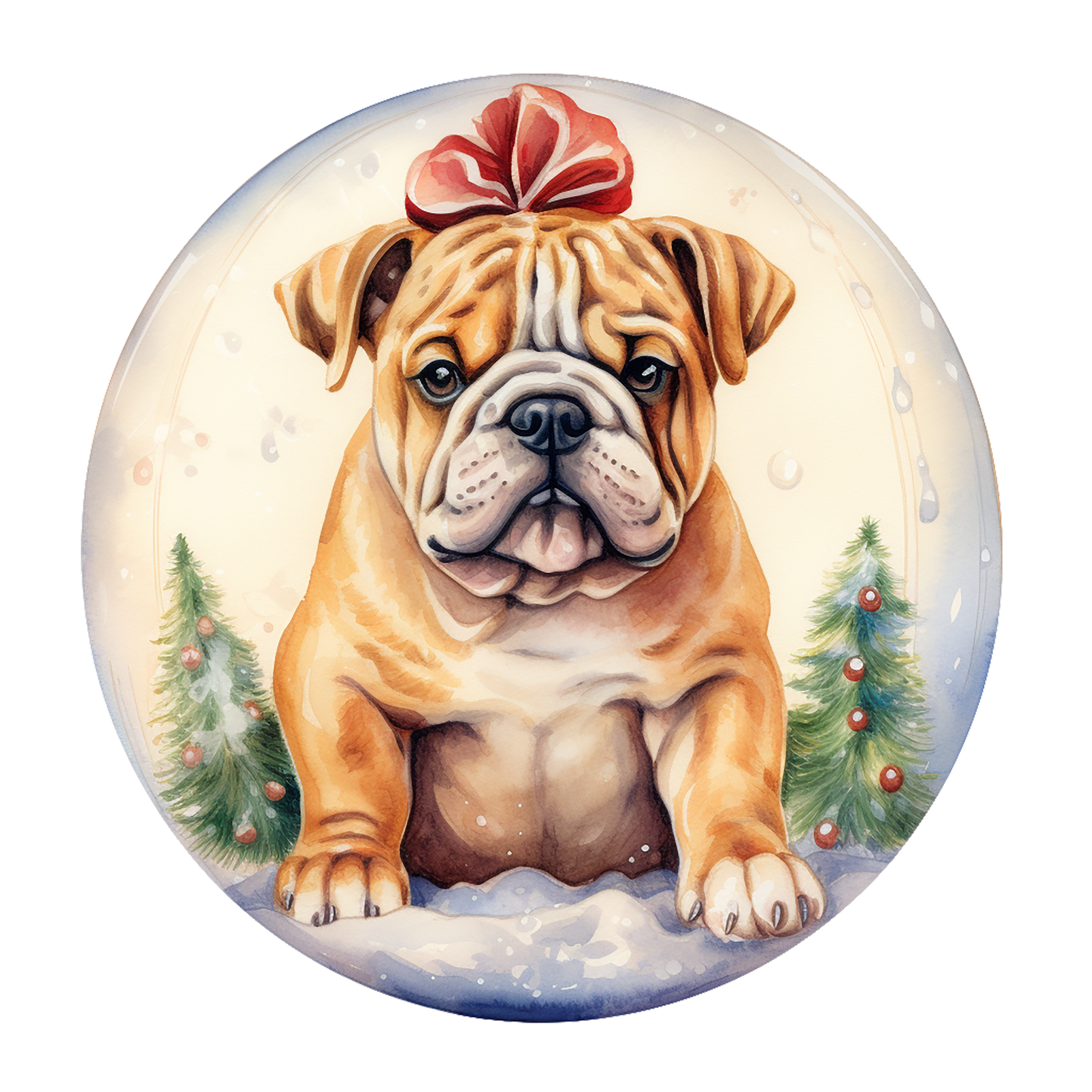 Englische Bulldogge Bügelbild Weihnachten #20