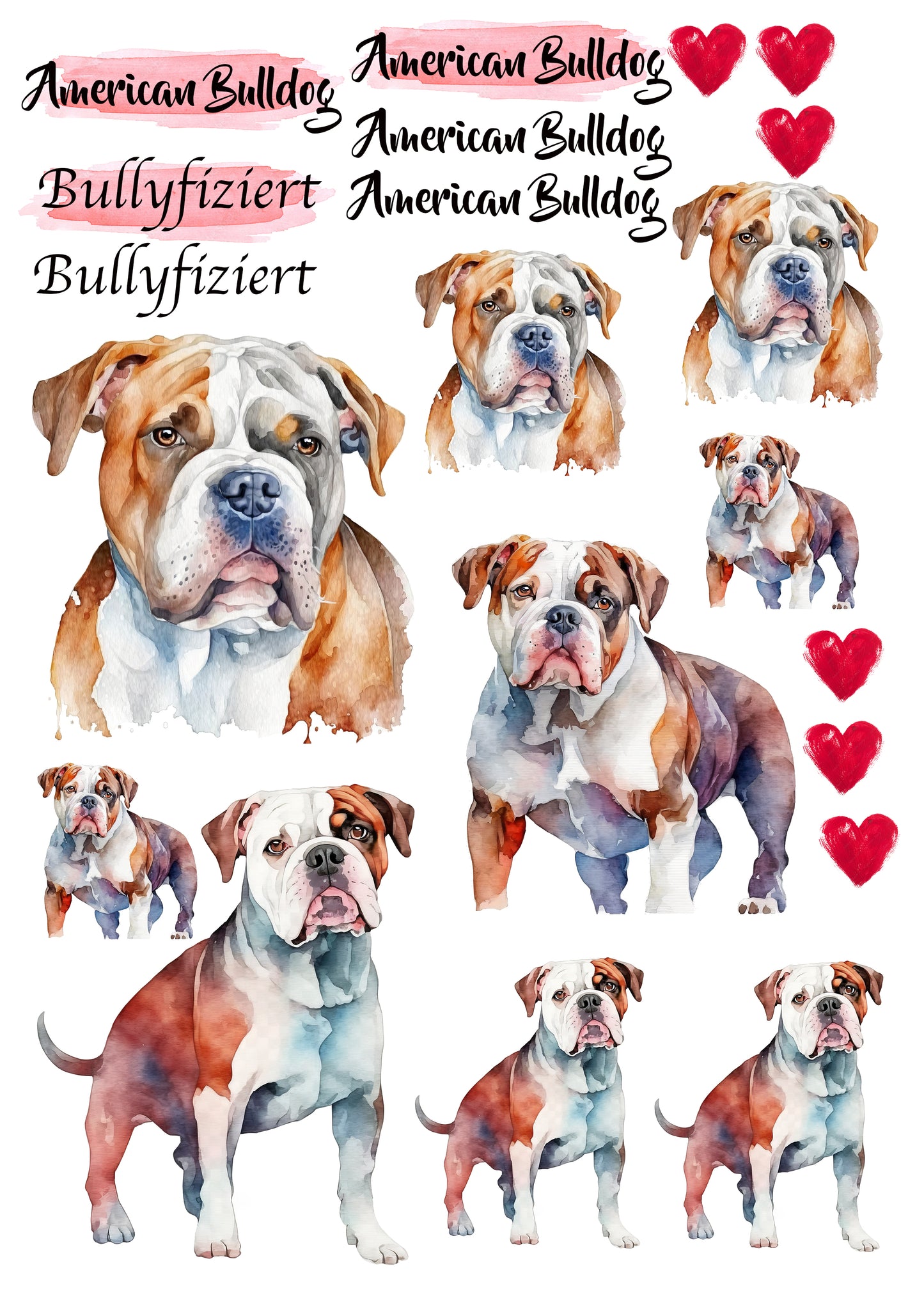 American Bulldog Wasserschiebefolie / Kerzentattoos #4
