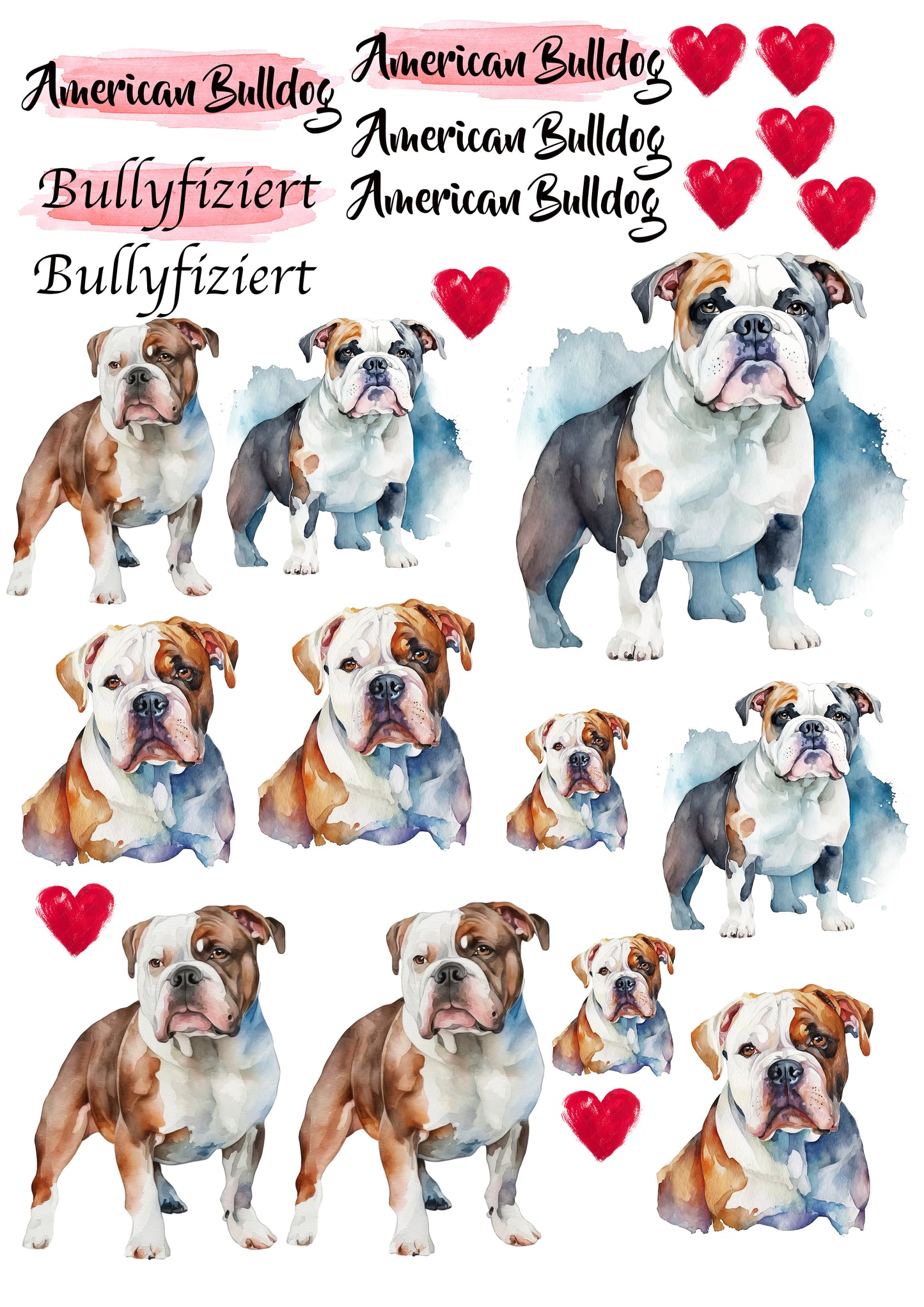 American Bulldog Wasserschiebefolie / Kerzentattoos #3