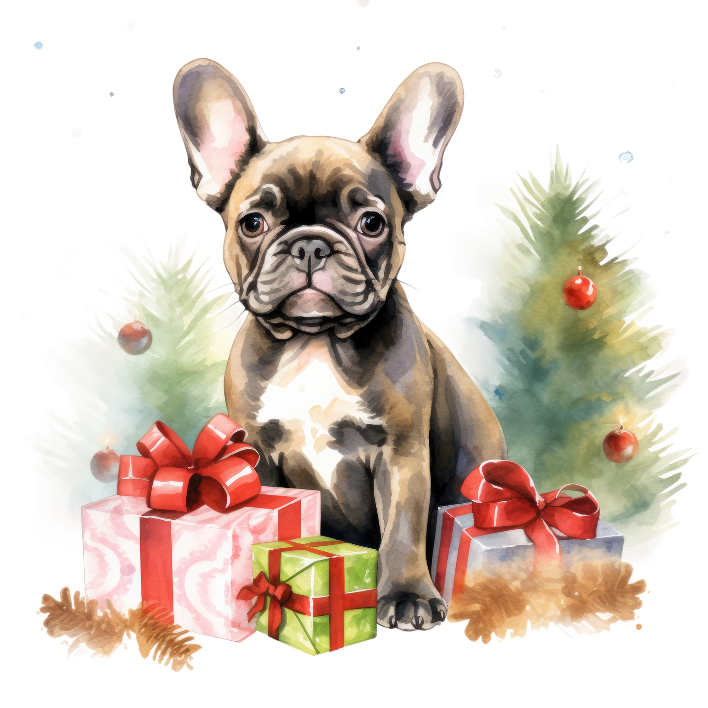 Französische Bulldogge Bügelbild Weihnachten #86