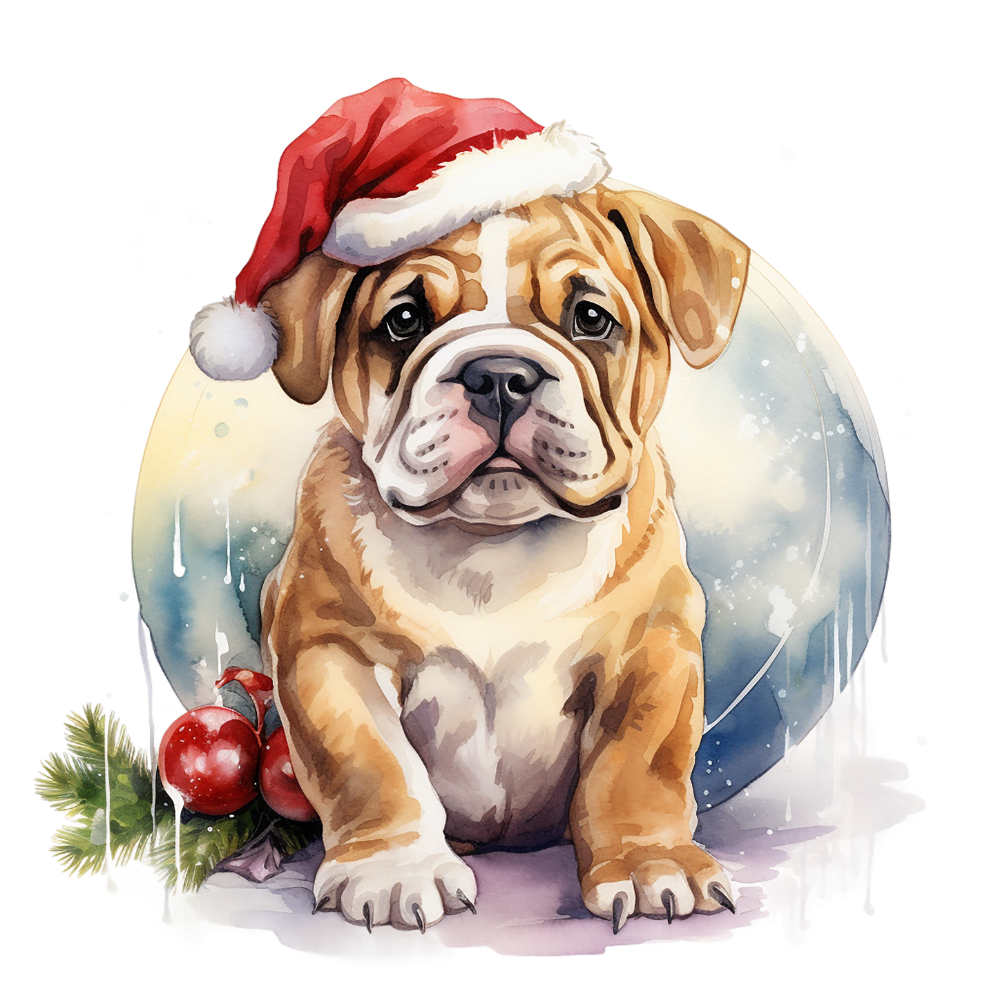 Englische Bulldogge Bügelbild Weihnachten #21