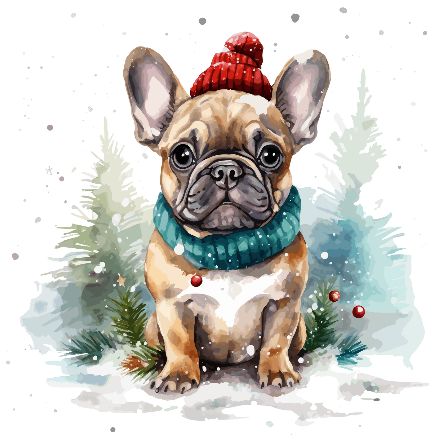 Französische Bulldogge Bügelbild Weihnachten #10