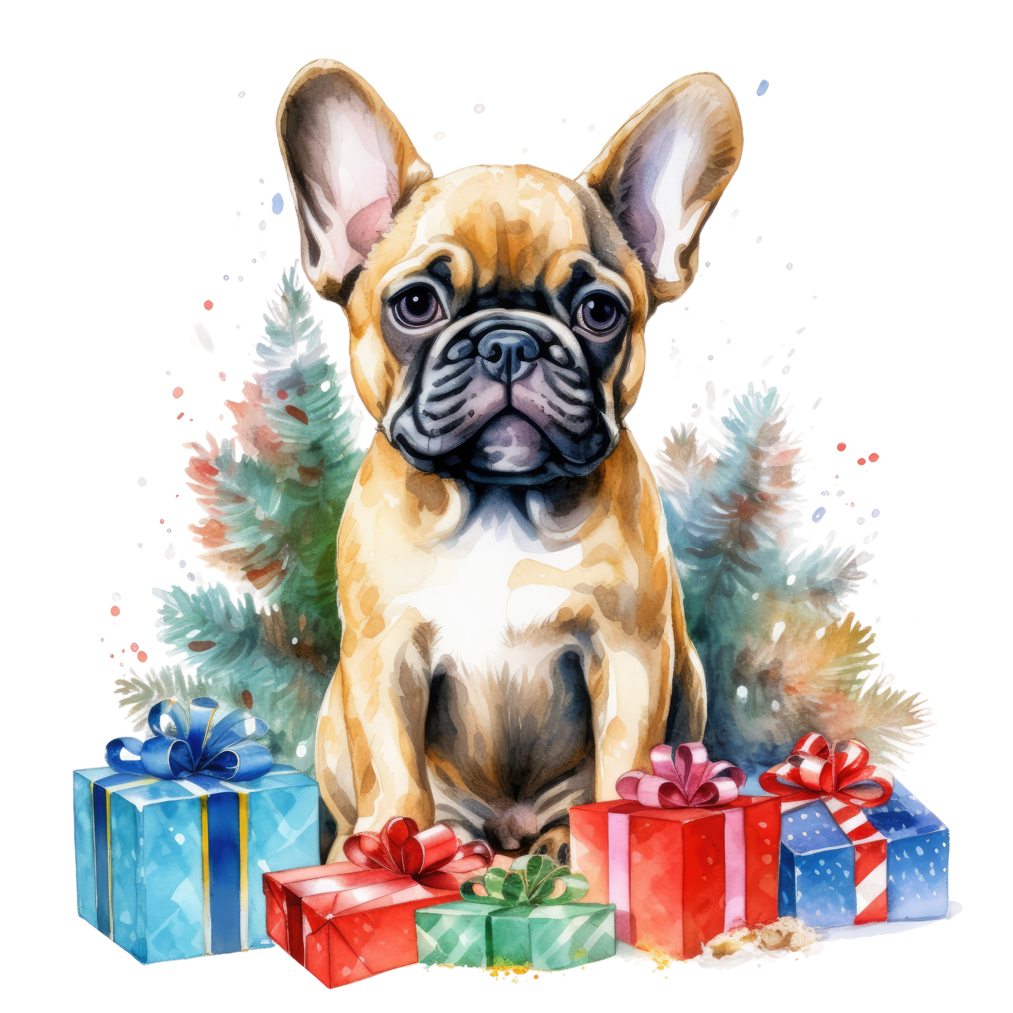 Französische Bulldogge Bügelbild Weihnachten #84