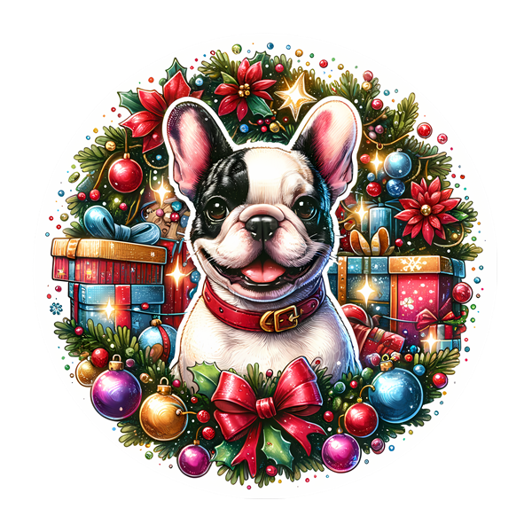Französische Bulldogge Bügelbild Weihnachten #71