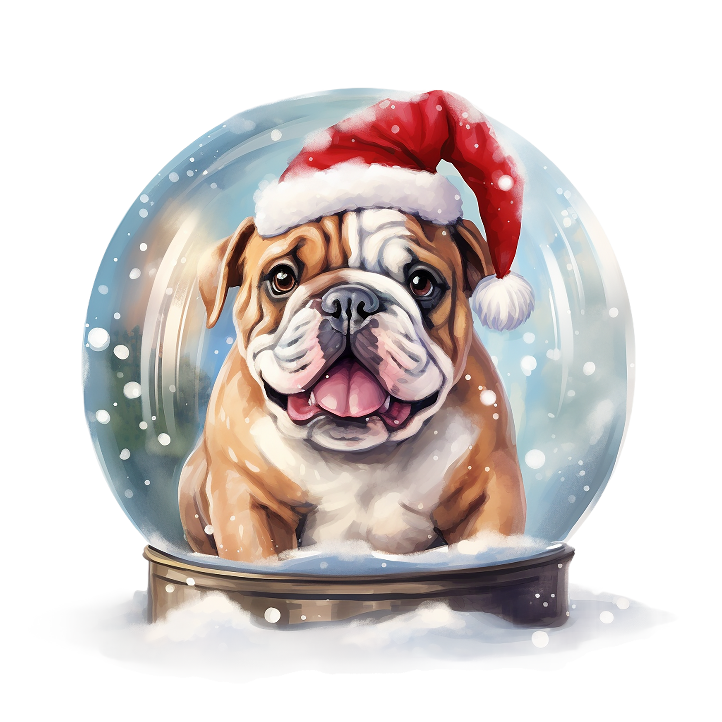 Englische Bulldogge Bügelbild Weihnachten #19