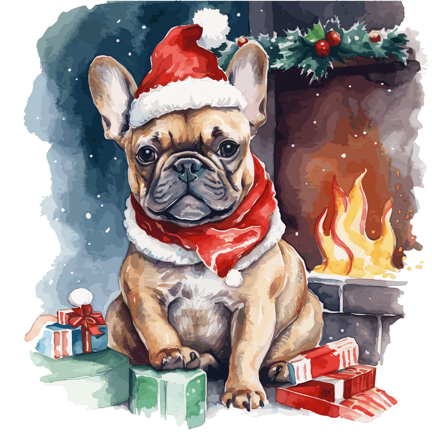 Französische Bulldogge Bügelbild Weihnachten #3