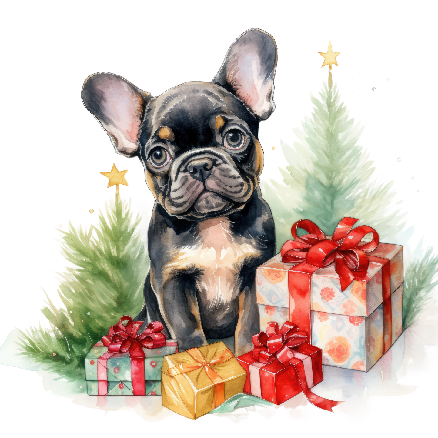 Französische Bulldogge Bügelbild Weihnachten #85