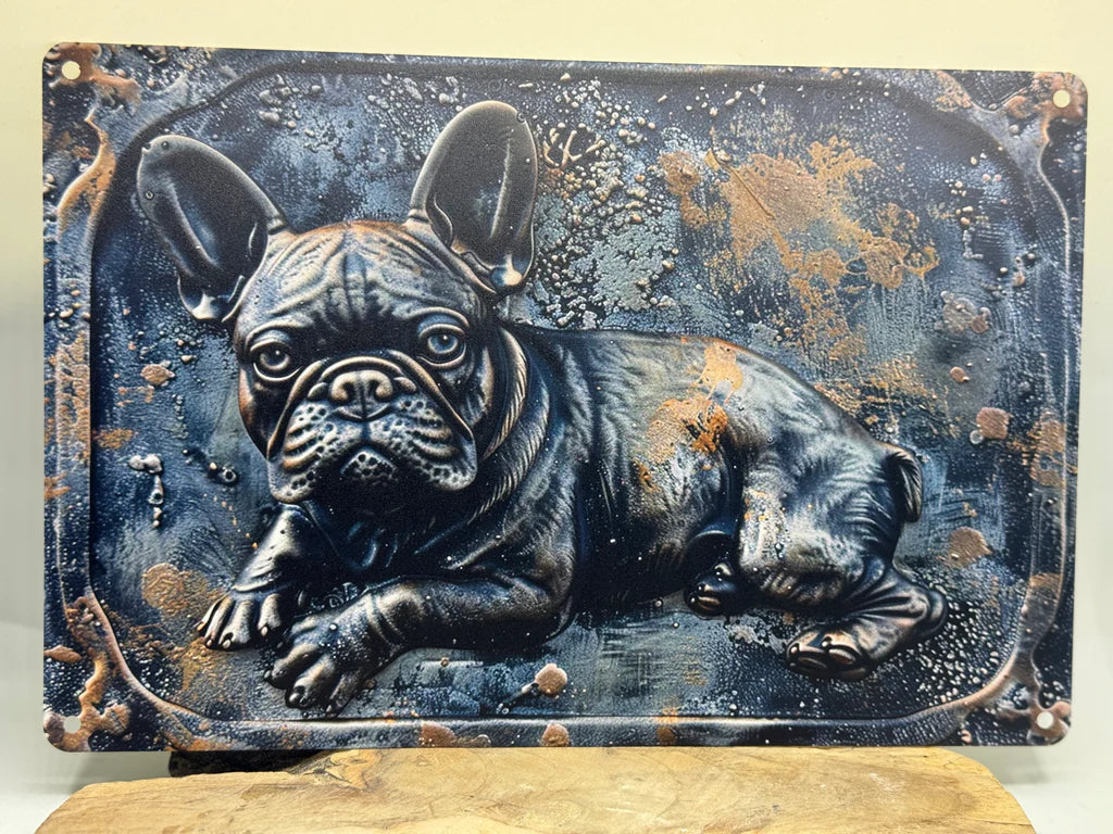 Französische Bulldogge Türschild / Dekoschild / Blechschild #123