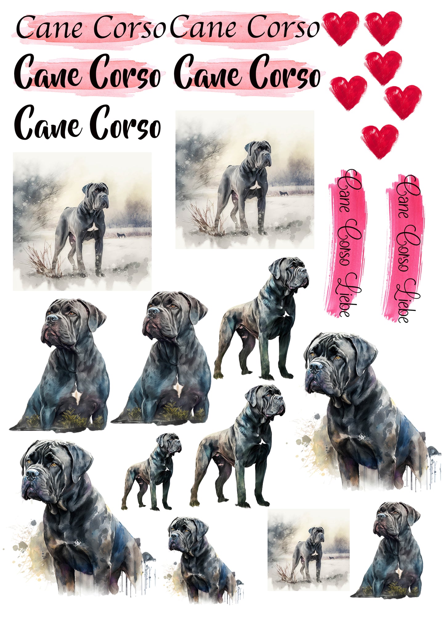 Cane Corso Wasserschiebefolie / Kerzentattoos #1