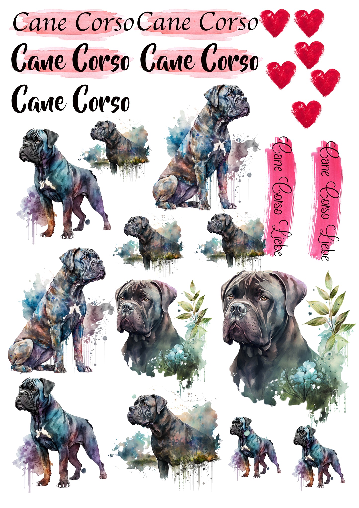 Cane Corso Wasserschiebefolie / Kerzentattoos #2