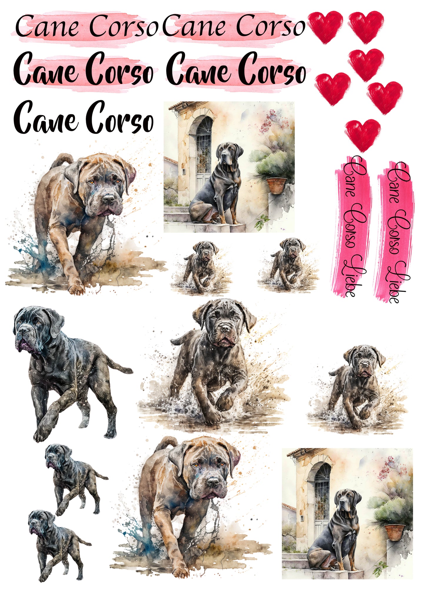 Cane Corso Wasserschiebefolie / Kerzentattoos #5