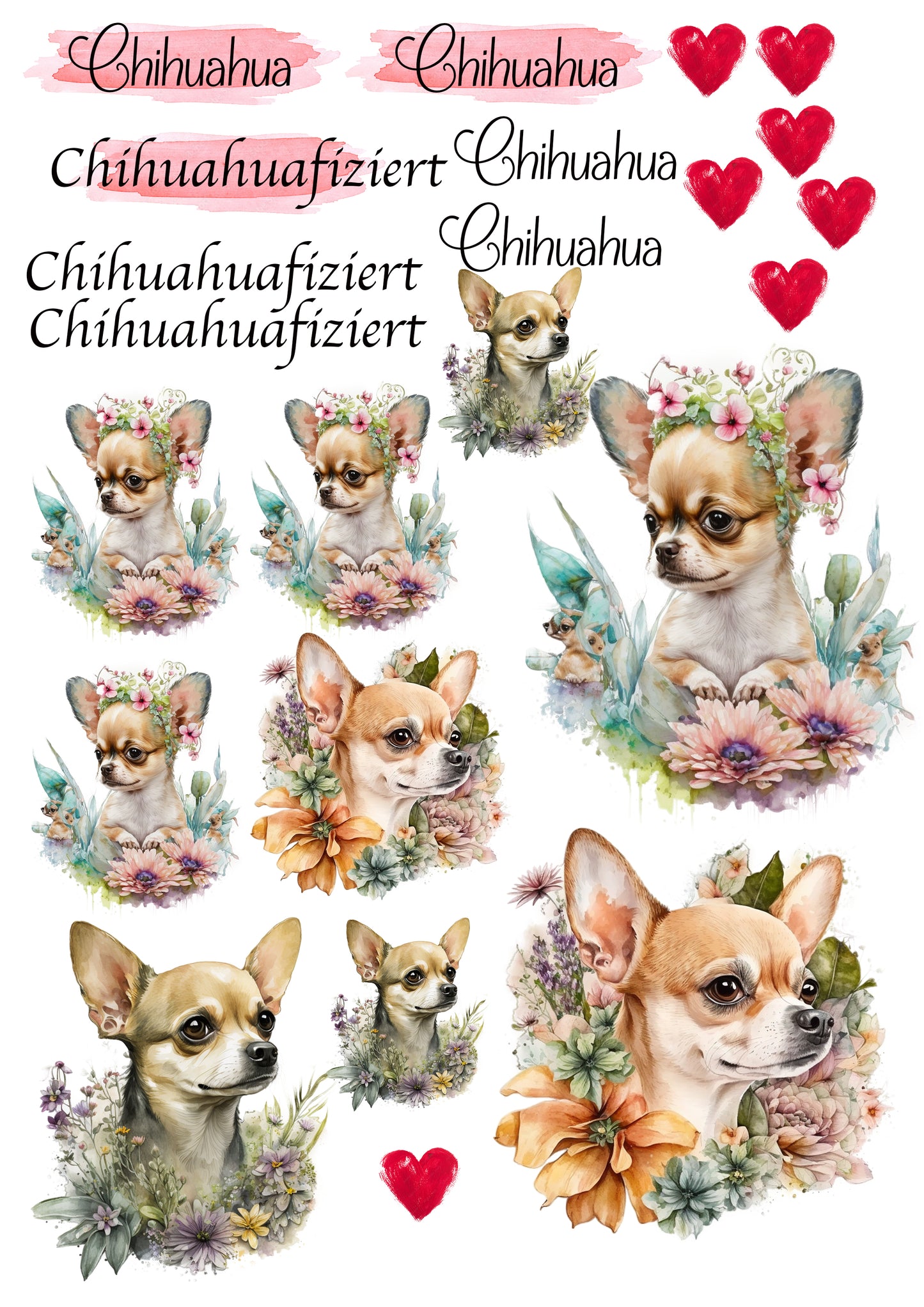 Chihuahua Wasserschiebefolie / Kerzentattoos #5