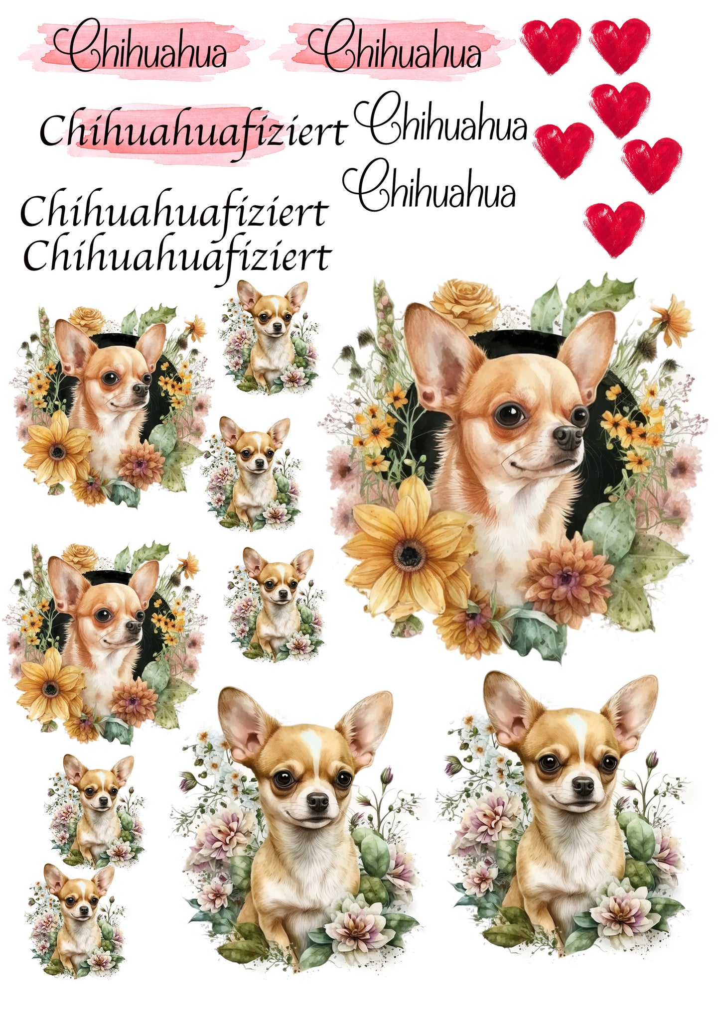 Chihuahua Wasserschiebefolie / Kerzentattoos #1