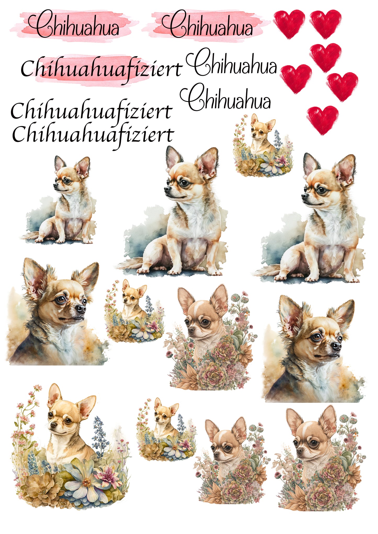 Chihuahua Wasserschiebefolie / Kerzentattoos #6