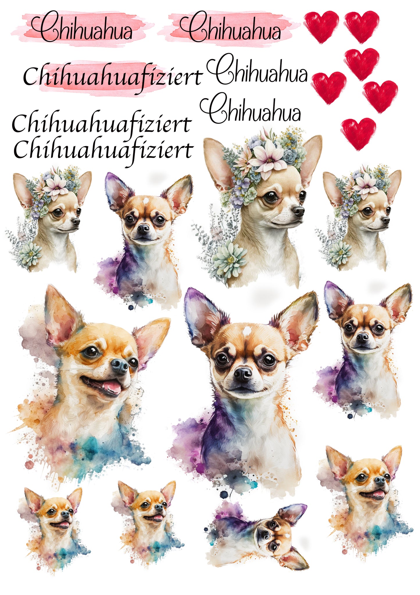 Chihuahua Wasserschiebefolie / Kerzentattoos #7
