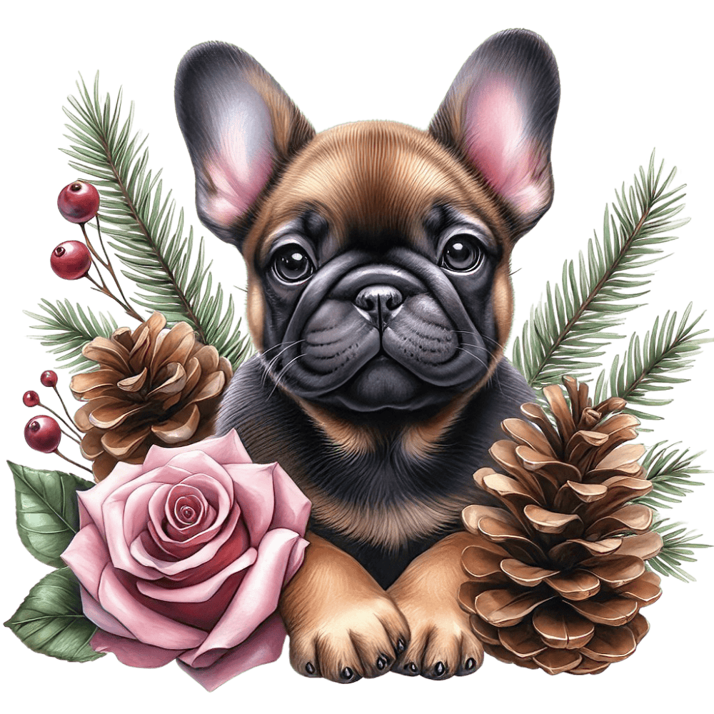 Französische Bulldogge Bügelbild Weihnachten #160