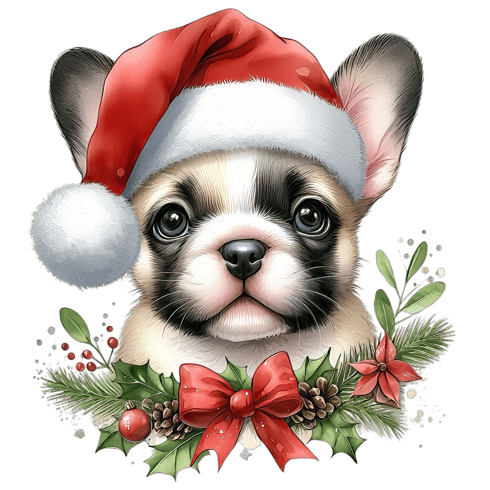 Französische Bulldogge Bügelbild Weihnachten #162