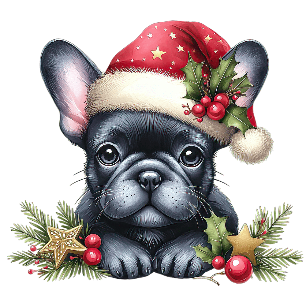 Französische Bulldogge Bügelbild Weihnachten #164