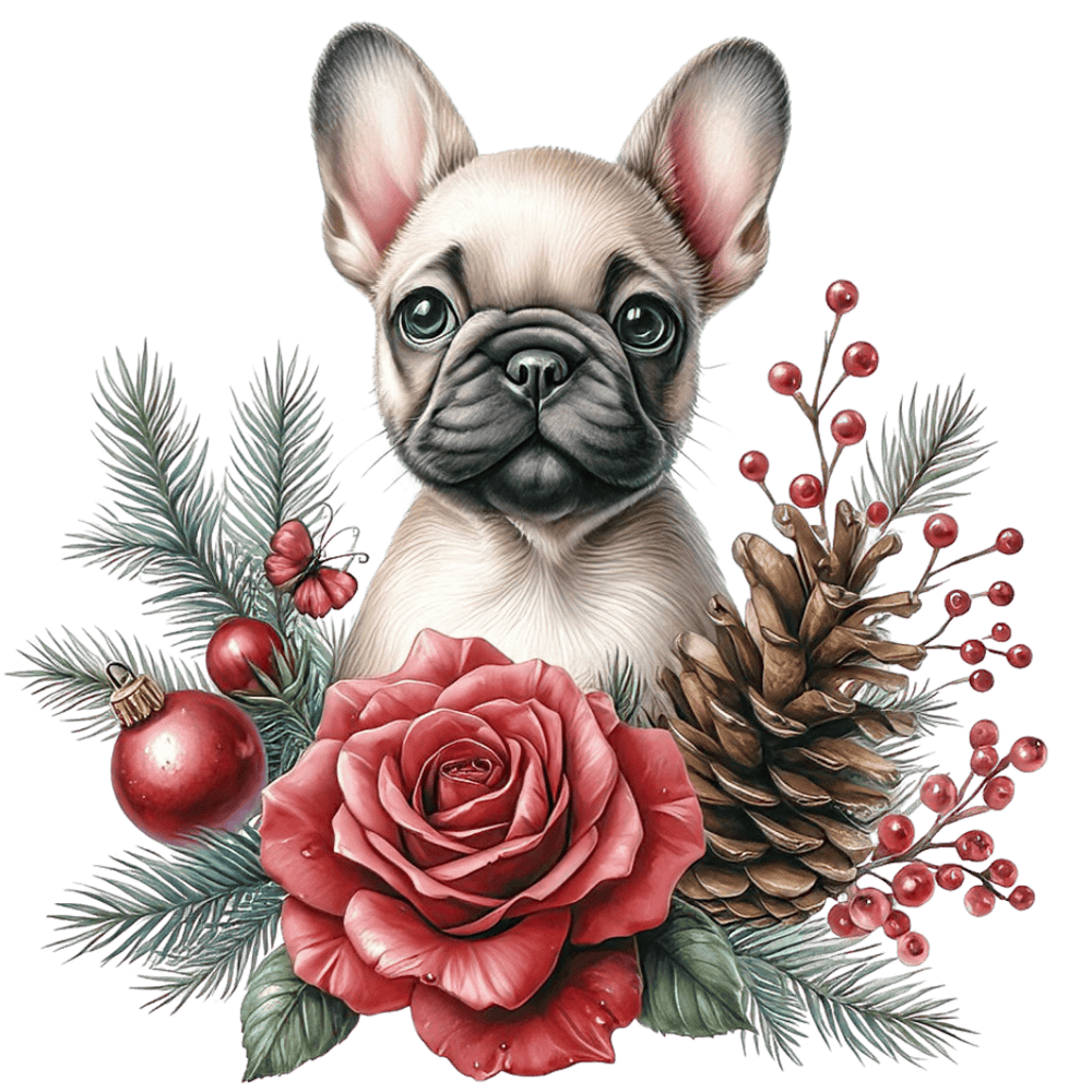 Französische Bulldogge Bügelbild Weihnachten #165