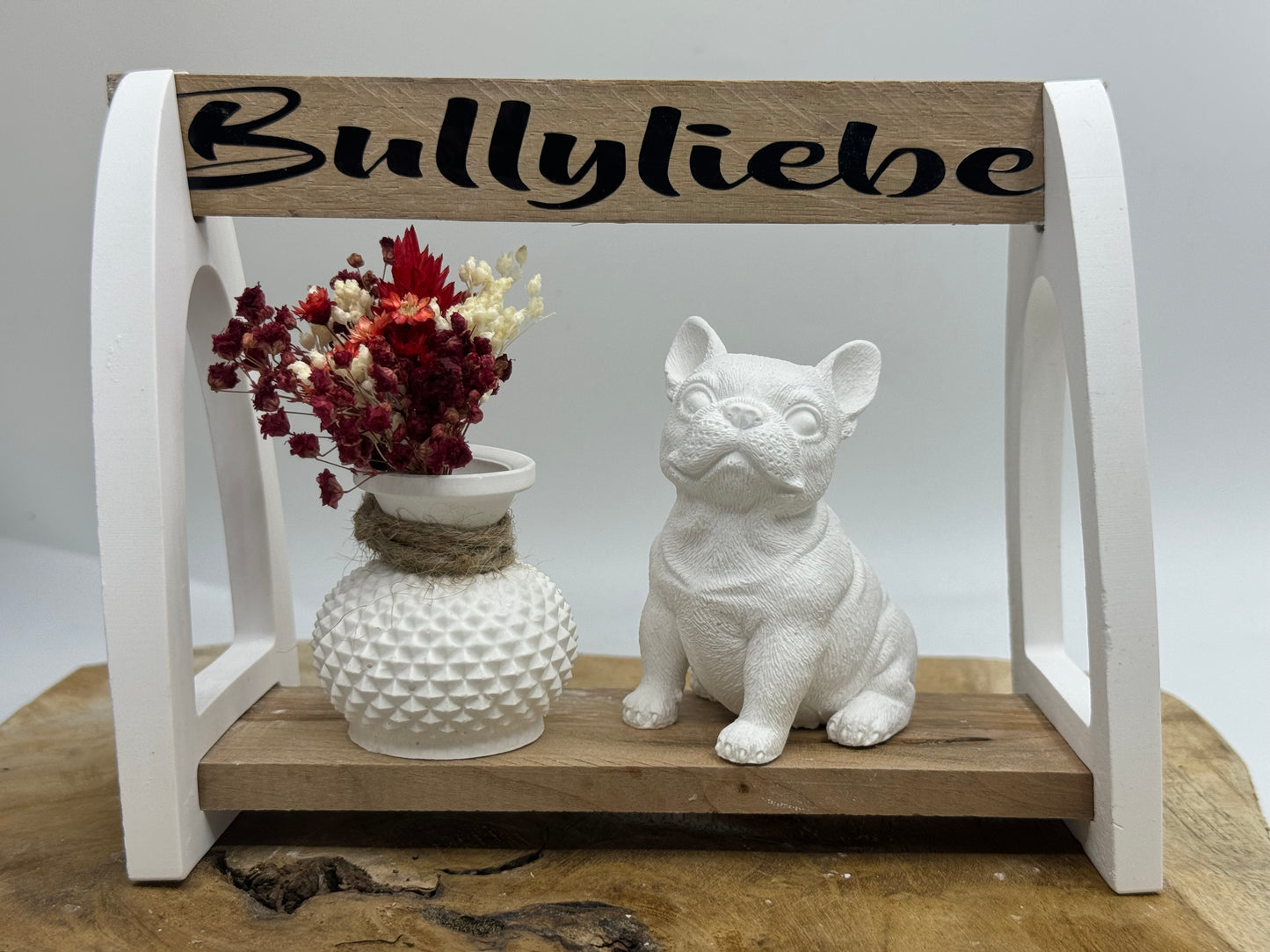 Französische Bulldogge Figur Dekoration Holz