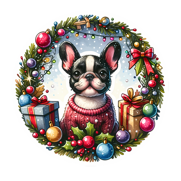 Französische Bulldogge Bügelbild Weihnachten #72
