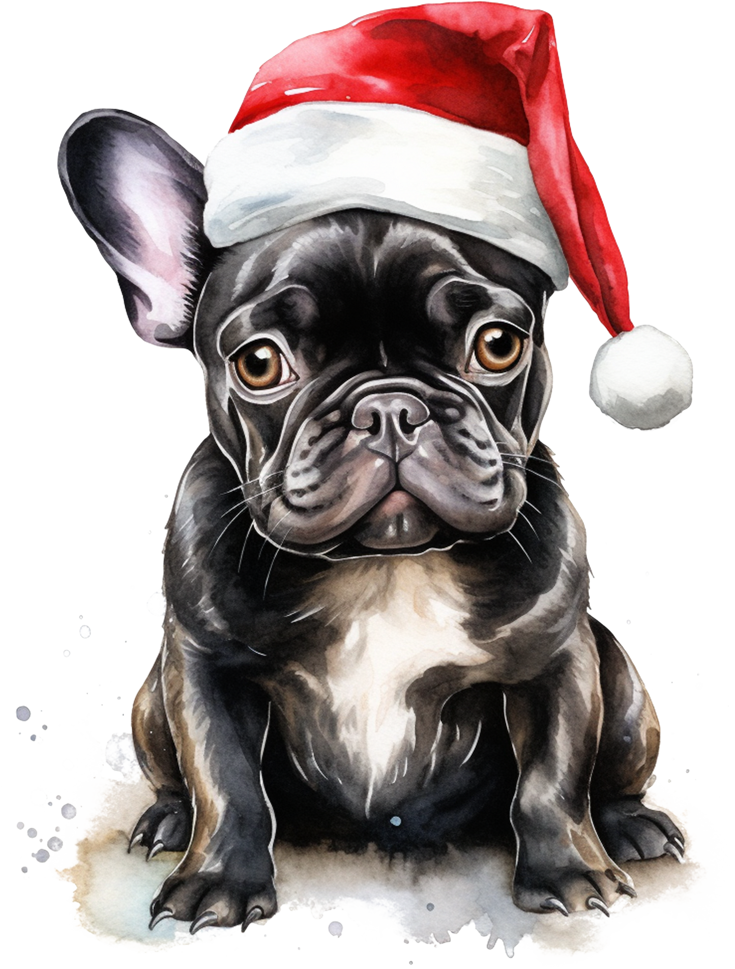 Französische Bulldogge Bügelbild Weihnachten #43