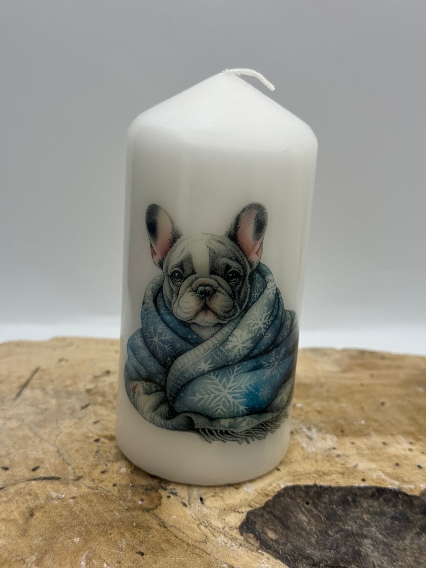 Französische Bulldogge Kerze / Stumpenkerze Weihnachten #15