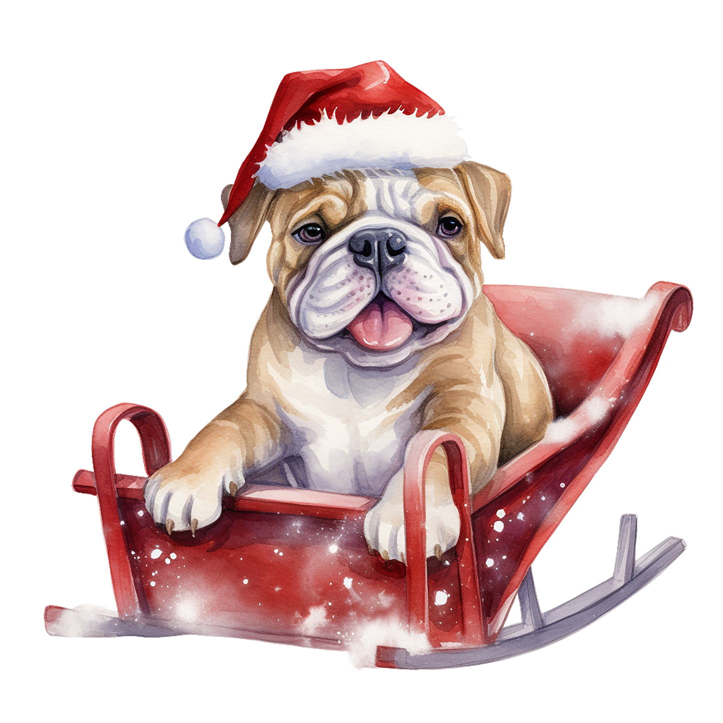 Englische Bulldogge Bügelbild Weihnachten #22
