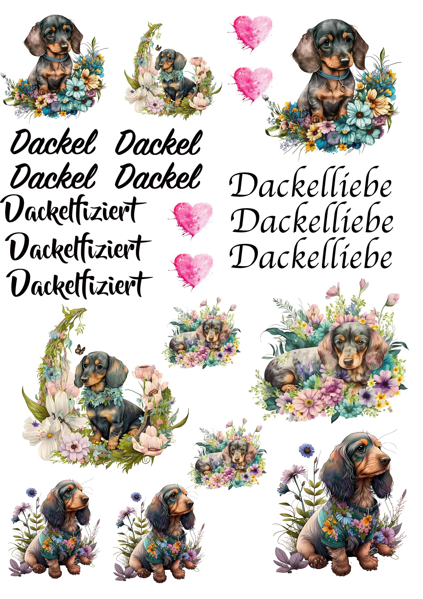 Dackel Wasserschiebefolie / Kerzentattoos #2