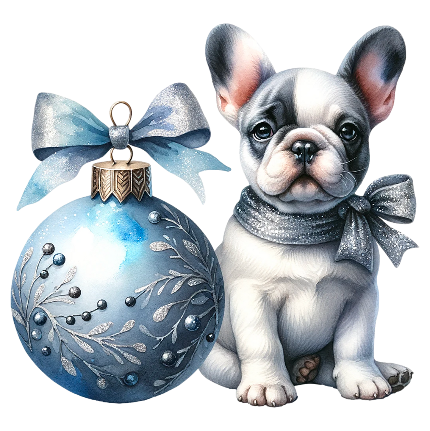 Französische Bulldogge Bügelbild Weihnachten #34