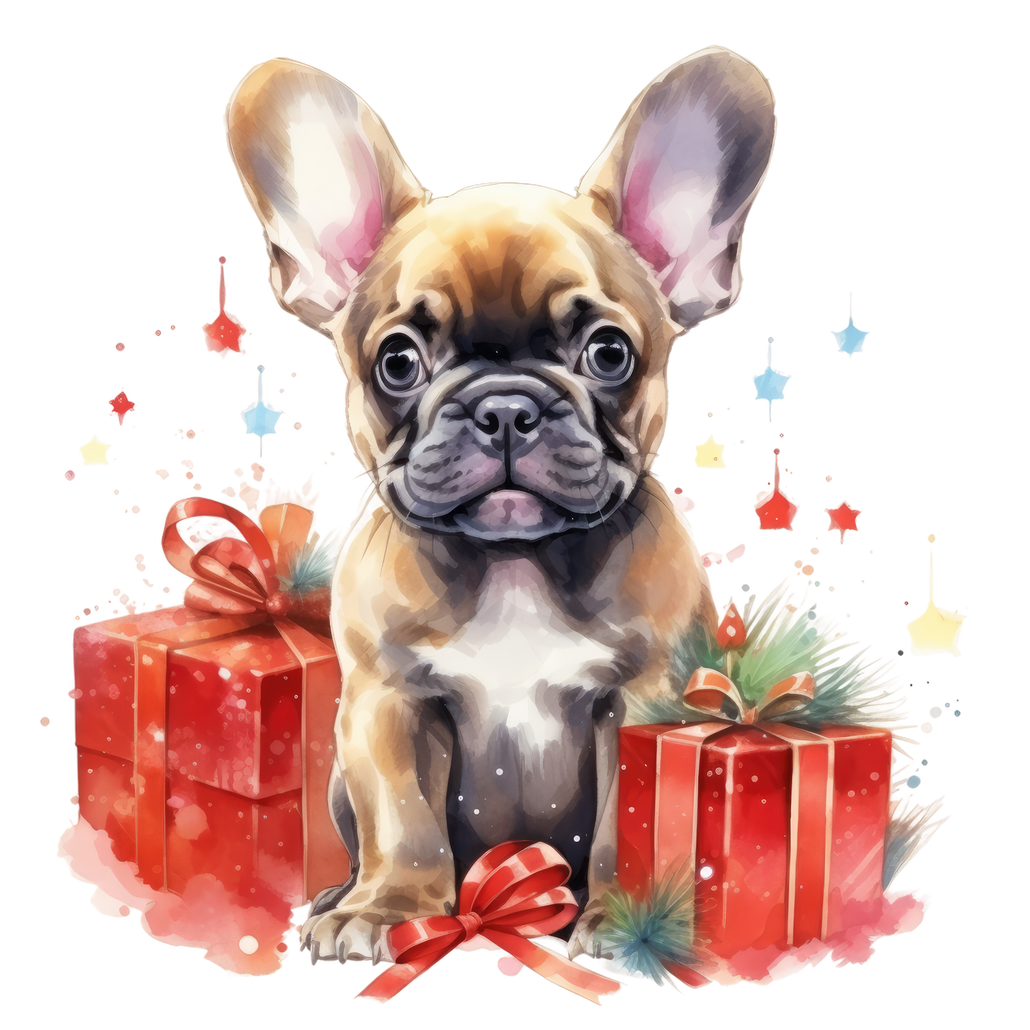 Französische Bulldogge Bügelbild Weihnachten #92