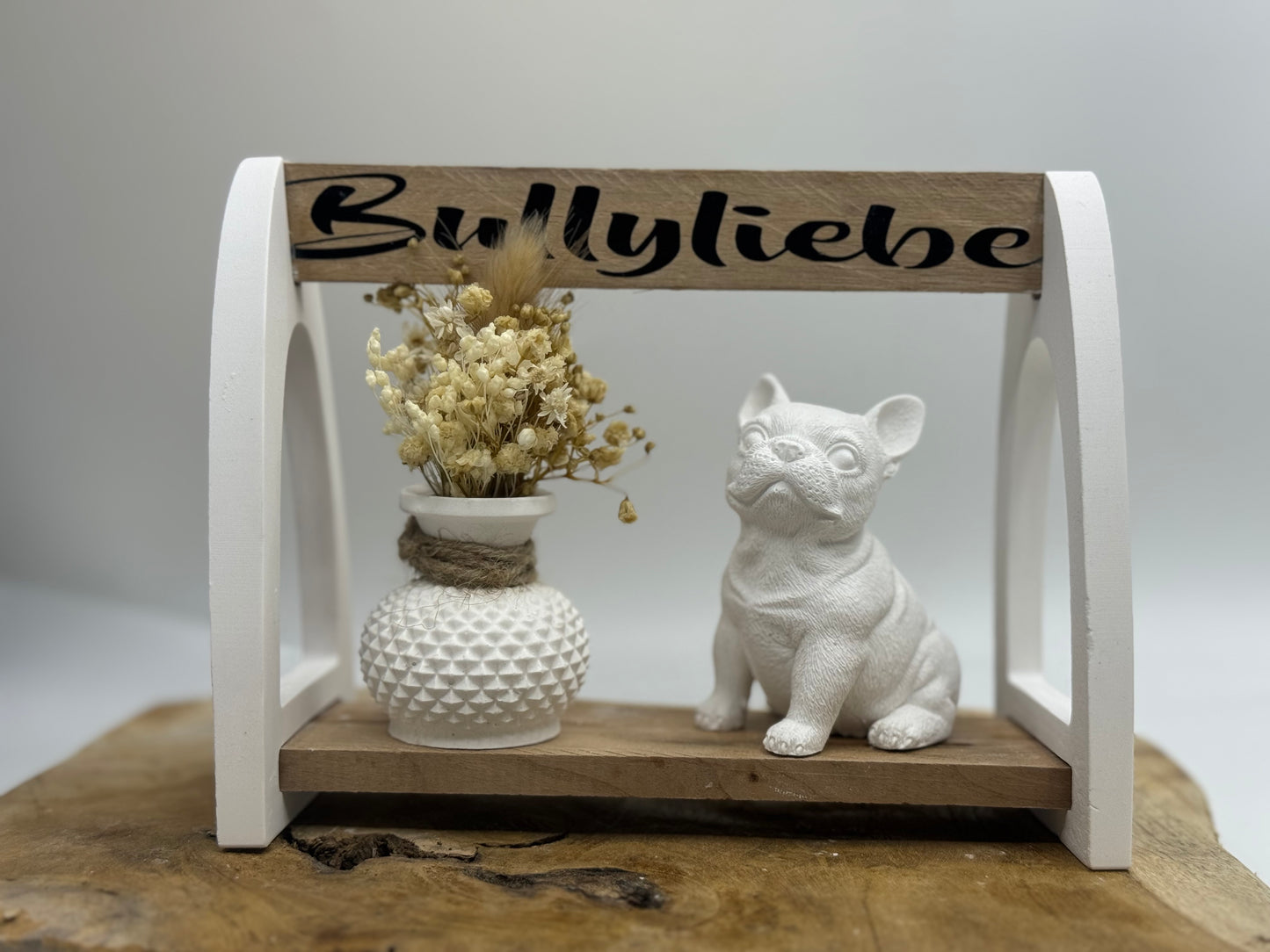 Französische Bulldogge Figur Dekoration Holz