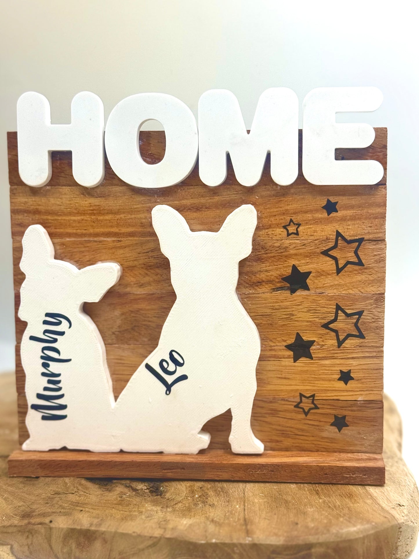 Französische Bulldogge Figur Dekoration Holz