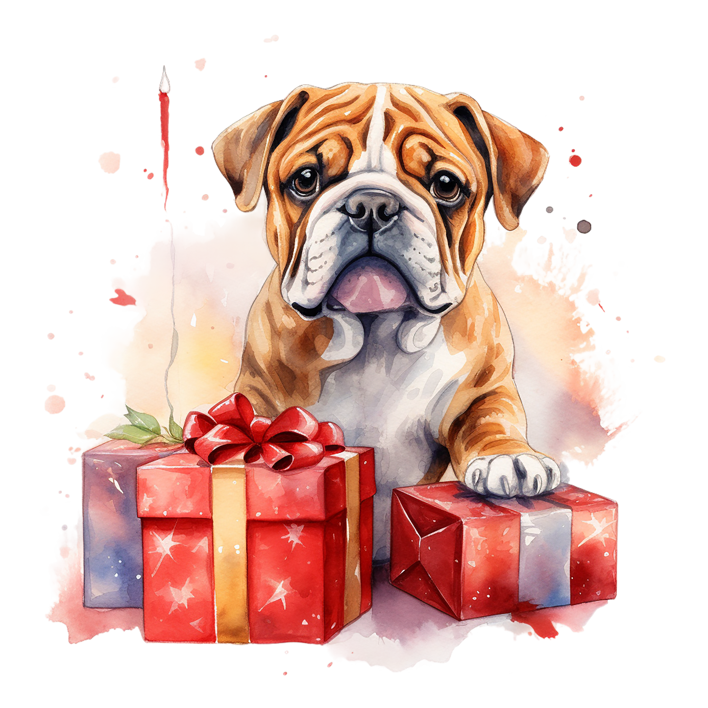 Englische Bulldogge Bügelbild Weihnachten #5