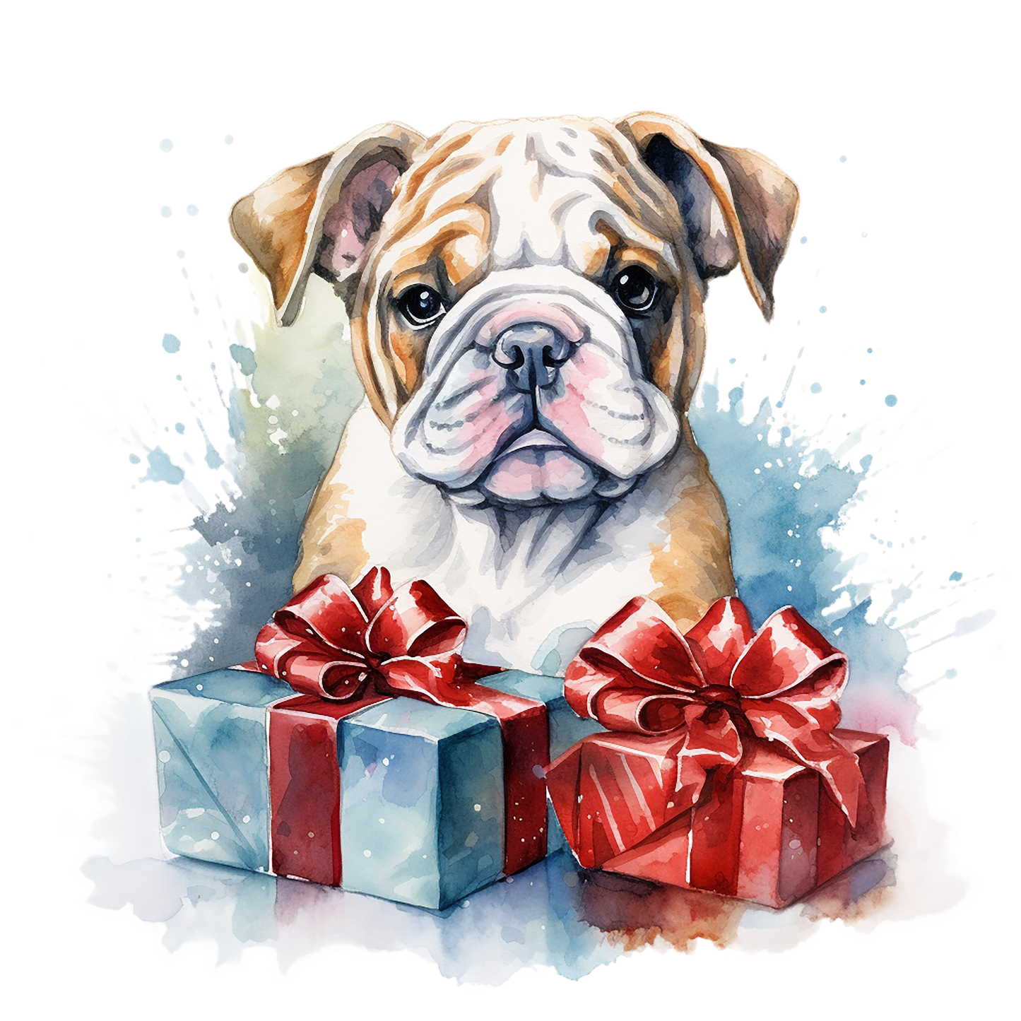 Englische Bulldogge Bügelbild Weihnachten #6