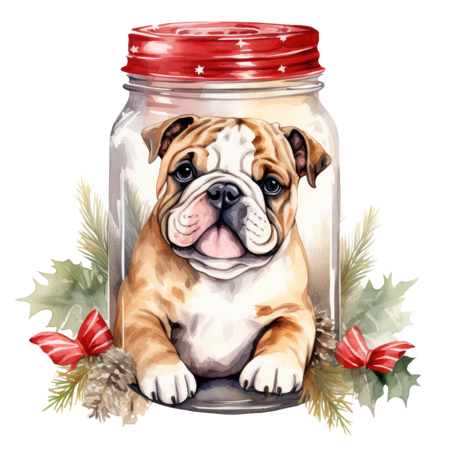Englische Bulldogge Bügelbild Weihnachten #12