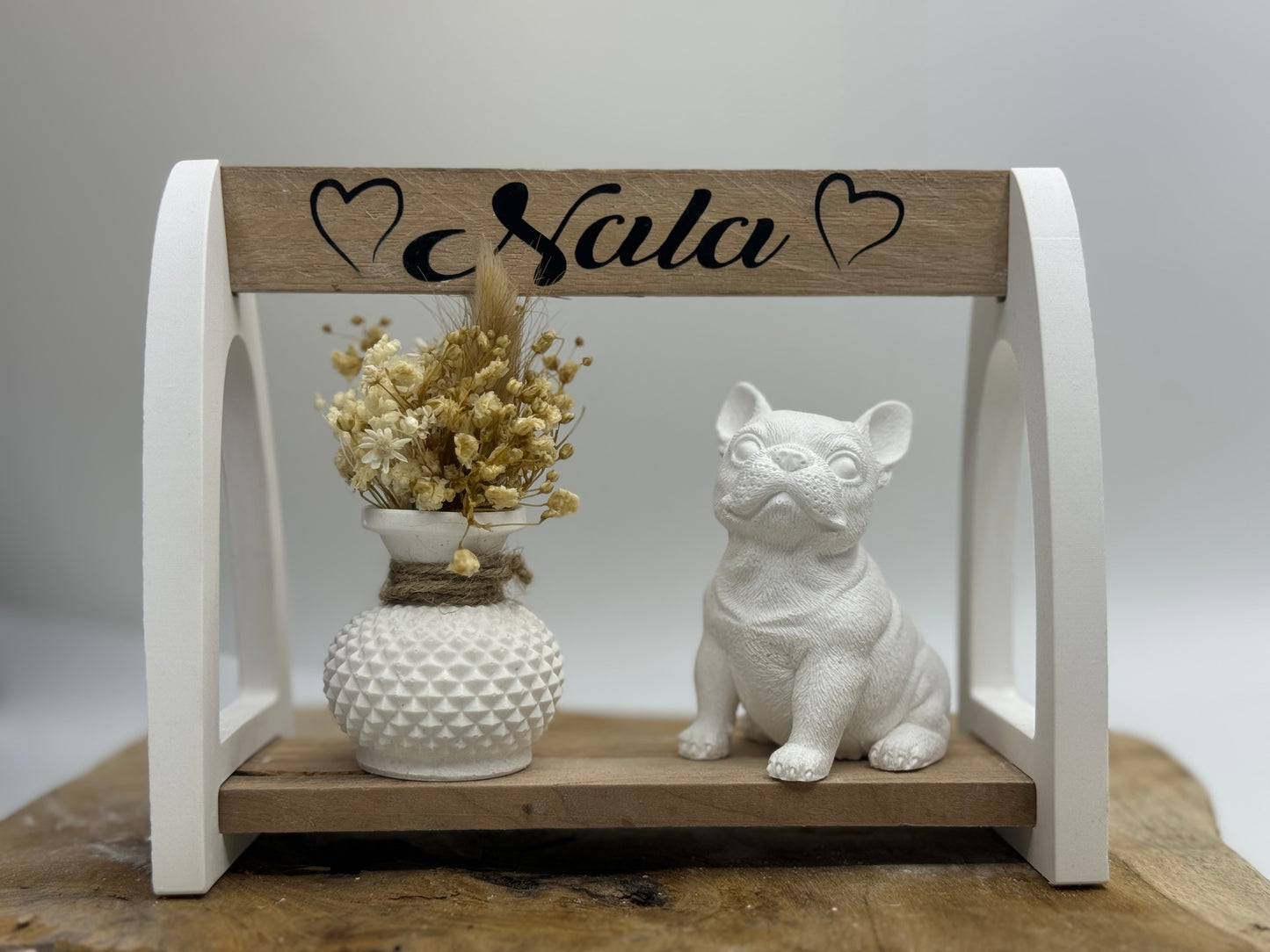 Französische Bulldogge Figur Dekoration Holz