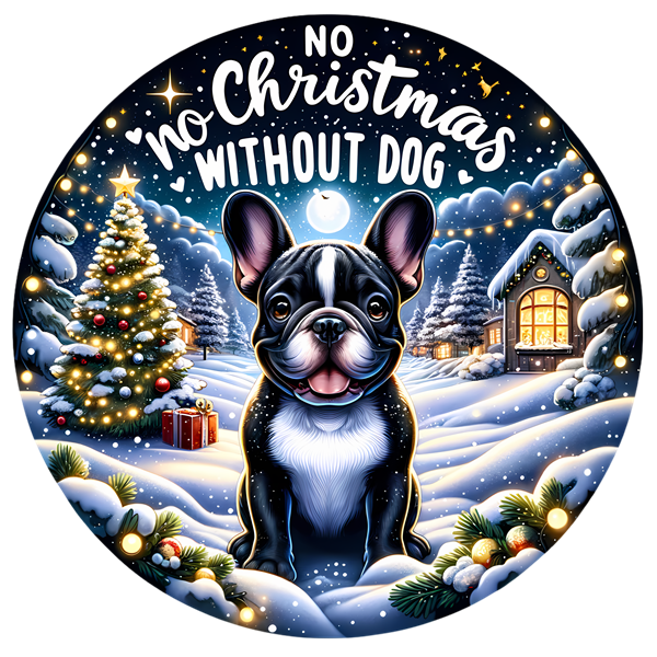 Französische Bulldogge Bügelbild Weihnachten #64